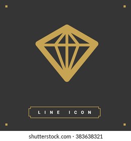 Diamond isolated minimal single flat icon. Crystal line vector icon for websites and mobile minimalist flat design.