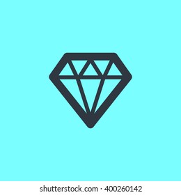 Diamond isolated minimal single flat icon. Crystal line vector icon for websites and mobile minimalist flat design.