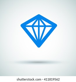 Diamond isolated minimal single flat icon. Crystal line vector icon for websites and mobile minimalist flat design.