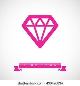 Diamond isolated minimal single flat icon. Crystal line vector icon for websites and mobile minimalist flat design.