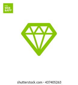Diamond isolated minimal single flat icon. Crystal line vector icon for websites and mobile minimalist flat design.