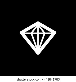 Diamond isolated minimal single flat icon. Crystal line vector icon for websites and mobile minimalist flat design.