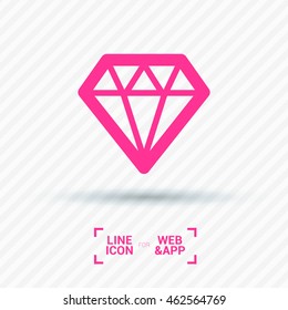 Diamond isolated minimal single flat icon. Crystal line vector icon for websites and mobile minimalist flat design.