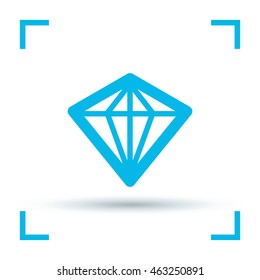 Diamond isolated minimal single flat icon. Crystal line vector icon for websites and mobile minimalist flat design.
