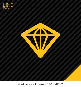 Diamond isolated minimal single flat icon. Crystal line vector icon for websites and mobile minimalist flat design.