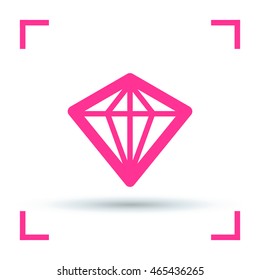 Diamond isolated minimal single flat icon. Crystal line vector icon for websites and mobile minimalist flat design.
