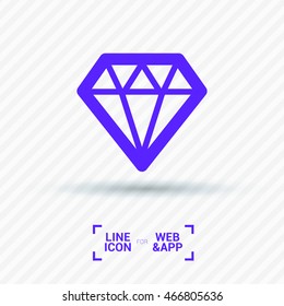 Diamond isolated minimal single flat icon. Crystal line vector icon for websites and mobile minimalist flat design.