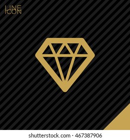 Diamond isolated minimal single flat icon. Crystal line vector icon for websites and mobile minimalist flat design.