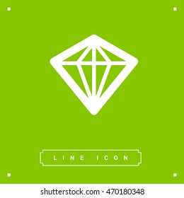Diamond isolated minimal single flat icon. Crystal line vector icon for websites and mobile minimalist flat design.