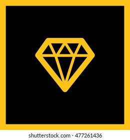 Diamond isolated minimal single flat icon. Crystal line vector icon for websites and mobile minimalist flat design.