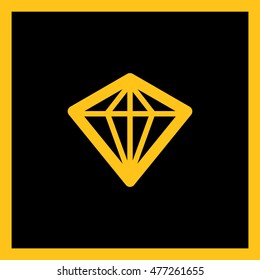 Diamond isolated minimal single flat icon. Crystal line vector icon for websites and mobile minimalist flat design.