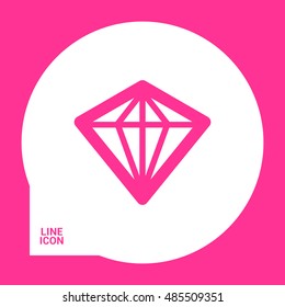 Diamond isolated minimal single flat icon. Crystal line vector icon for websites and mobile minimalist flat design.
