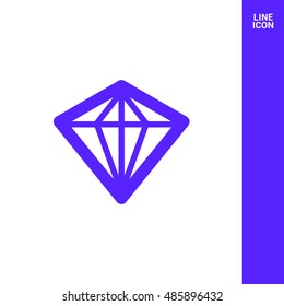 Diamond isolated minimal single flat icon. Crystal line vector icon for websites and mobile minimalist flat design.