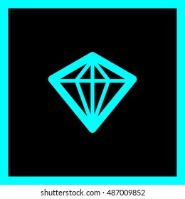 Diamond isolated minimal single flat icon. Crystal line vector icon for websites and mobile minimalist flat design.