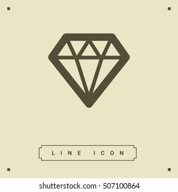 Diamond isolated minimal single flat icon. Crystal line vector icon for websites and mobile minimalist flat design.