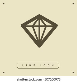 Diamond isolated minimal single flat icon. Crystal line vector icon for websites and mobile minimalist flat design.