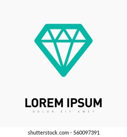Diamond isolated minimal single flat icon. Crystal line vector icon for websites and mobile minimalist flat design.