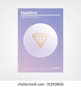 Diamond isolated on colorful background. Vector image.