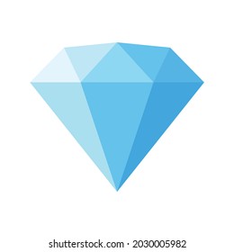 Diamante aislado en ilustración vectorial de fondo blanco. Diseño de vector plano. Joyería, joyería, lujo y símbolo rico. Símbolo de diamante azul. Cartel de la tienda de joyas. Diseño del logo de joyería.