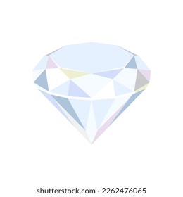 Diamant einzeln auf weißem Hintergrund. Vektorgrafik von Edelstein. Flaches Symbol.