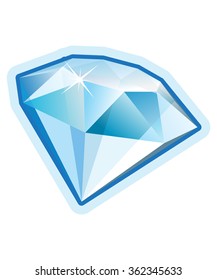 Diamond isolated on white background, vector illustration