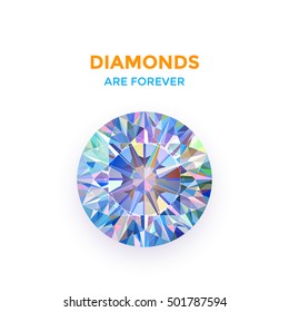 Diamond isolated on white background. Vector illustration