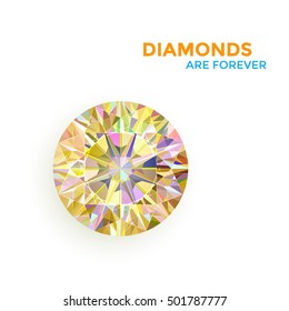 Diamond isolated on white background. Vector illustration