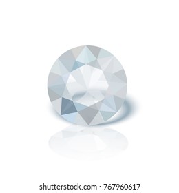 Diamante aislado sobre fondo blanco. Accesorio de lujo de Vector.
