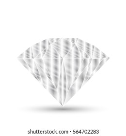 Diamond isolated on white . realistic vector illustration