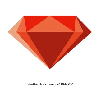 Vektor Stok Ruby Diamond Vector Cartoon Isolated On (Tanpa Royalti ...