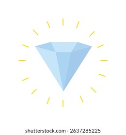 Diamond isolated vector illustration on white background.