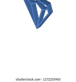 Diamond isometric left top view 3D icon