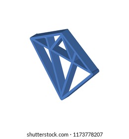 Diamond isometric left top view 3D icon