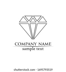 Símbolo de plantilla para el logotipo de los vectores de diseño de diamantes y joyas