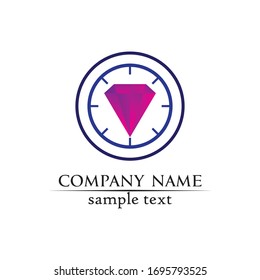 Símbolo de plantilla para el logotipo de los vectores de diseño de diamantes y joyas