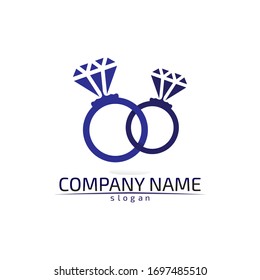 Símbolo de plantilla para el logotipo de los vectores de diseño de diamantes y joyas