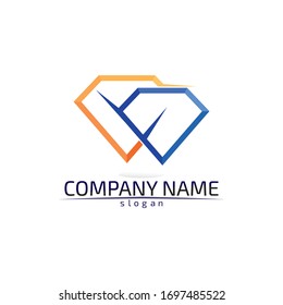 Diamond and Jewel design vector Logo Template symbol