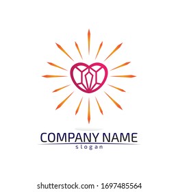 Logo-Vorlagensymbol für die Vektorillustration Diamant und Juwel Design
