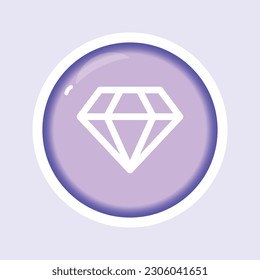ilustración de icono del vector de gradiente plano de joyas de diamante