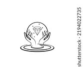 Diamond Jewellery Logo Design Vector. symbol for cosmetics and packaging, jewellery, hand crafted or beauty products
