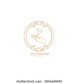 Diamond Jewellery Logo Design Vector Template. Label or Badge Vector design element, business sign template.