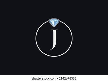 Vector de diseño del logotipo de joyería de diamantes con la letra J