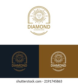 Diamond Jewellery Logo Design Vector. symbol for cosmetics and packaging, jewellery, hand crafted or beauty products