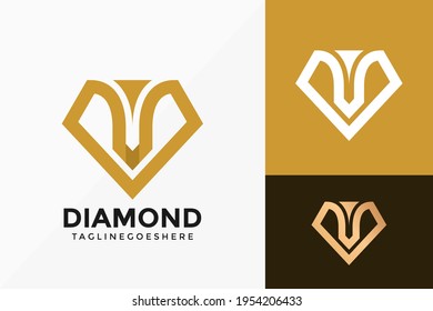 Diseño de vectores con logotipo de joyería de diamantes. Emblema abstracto, concepto de diseños, logotipos, elemento de logotipo para plantilla.