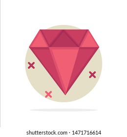 Diamond, Jewelry Abstract Circle Background Flat color Icon