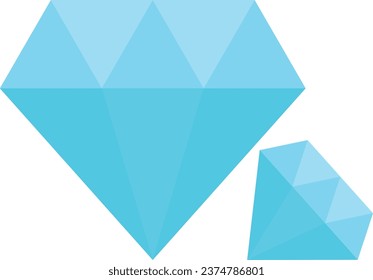 Diamond Jewelry Gem Icon Vector Flat Illustration