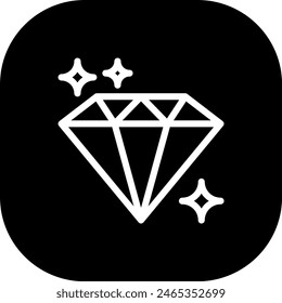 Diamond jewelry icon with black filled line outline style. jewelry, diamond, fashion, pendant, gem, symbol, gold. Vector Illustration