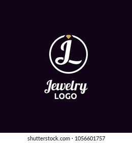 Diamond Jewelry Initial JL LJ Circular logo design inspiration