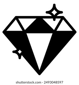 Diamond Jewelry lifestyle icon illustration
