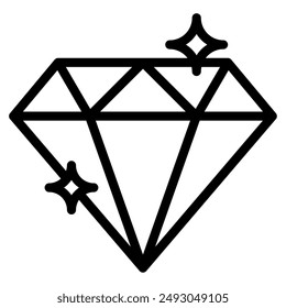 Diamond Jewelry lifestyle icon illustration